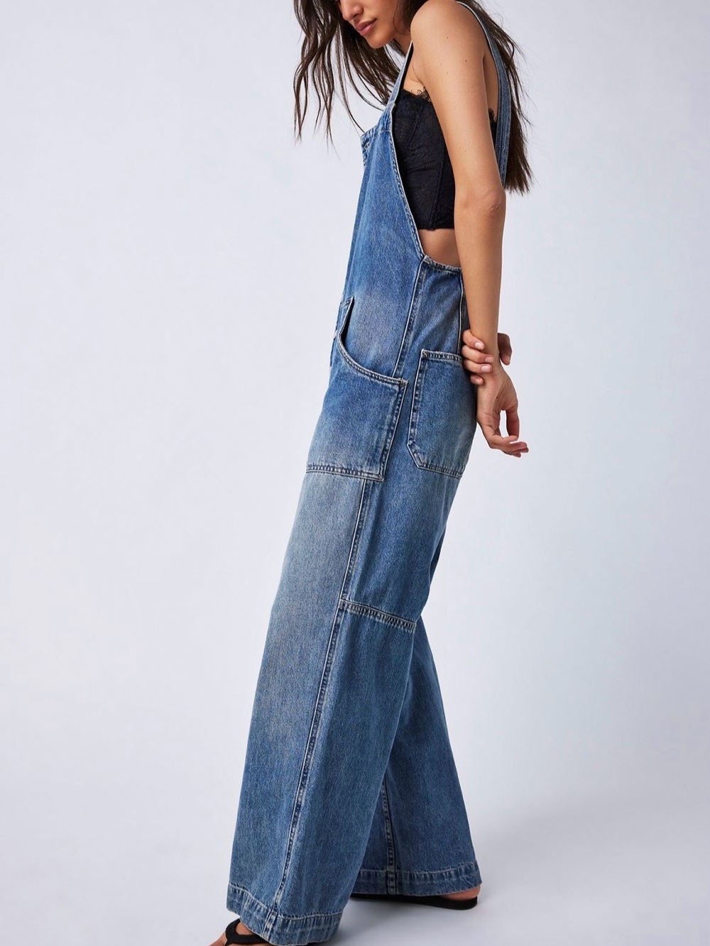 We The Free Fields of Flowers Wide Leg Overalls Size Medium - Picture 3 of 10